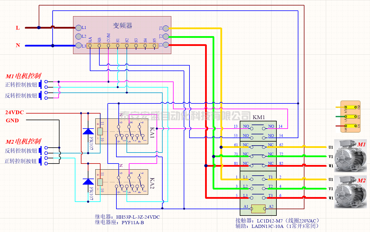 簡單的改動，實現(xiàn)一個變頻器分別獨立拖動兩個電機，老板高不高興
